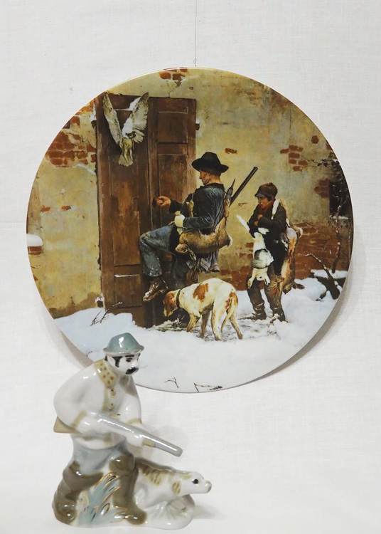 Охотник с собакой, скульптор М.Е. Моцак, Полонский фарфоровый завод